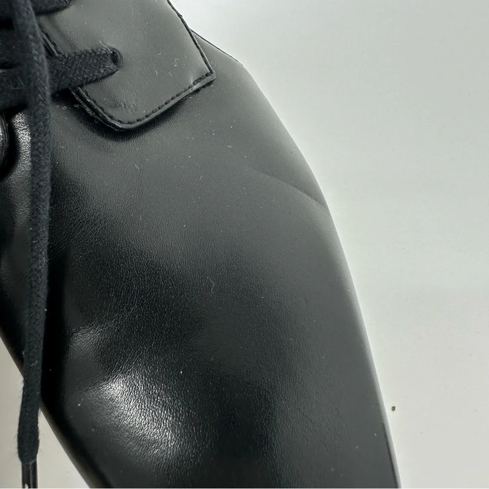 Stella McCartney Black Faux Leather Elyse Cutout Sneakers Size 34